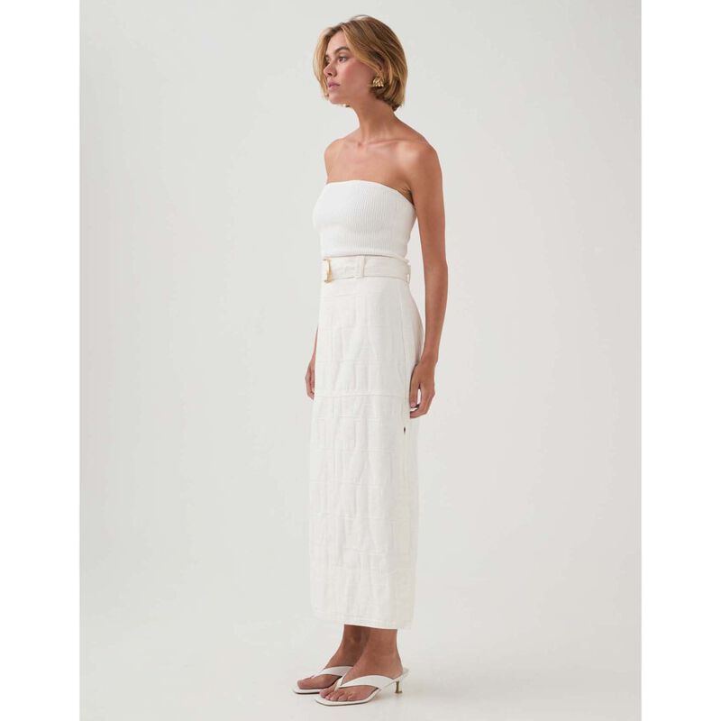 Aje Helm Denim Midi Skirt image number 3